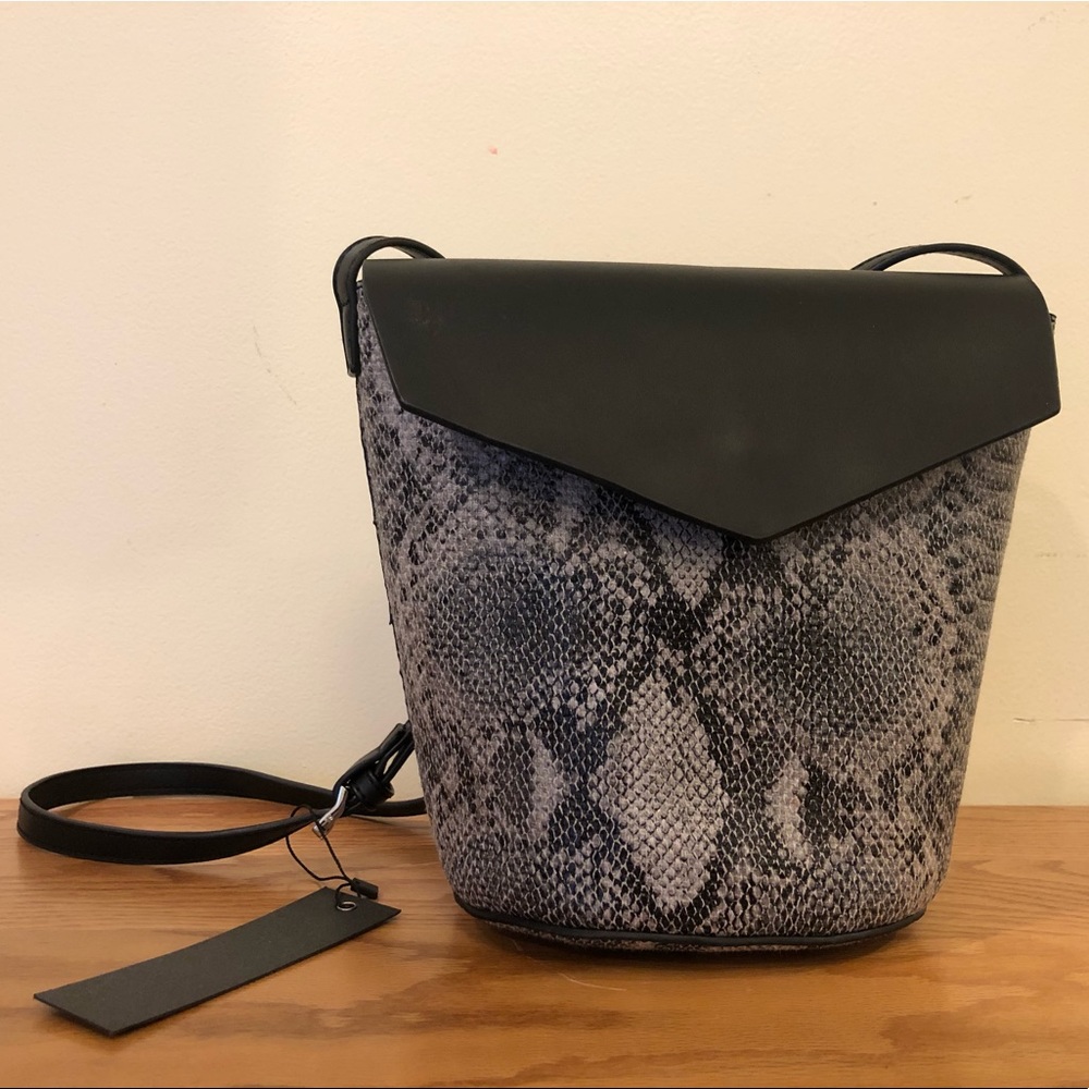 Street Level Snakeskin Bucket Bag
